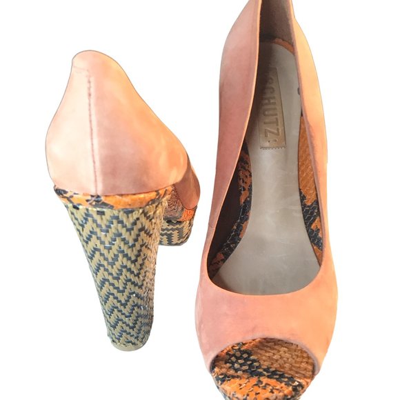 ⭐HOST PICK ⭐SCHUTZ Cara SUEDE LEATHER High Heel Platform Boho Size 8! - Picture 7 of 12